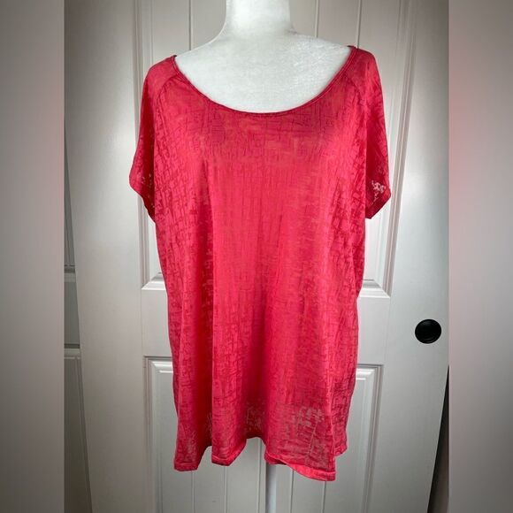 WOMEN’S 3X red lace up back Blouse - Picture 1 of 8